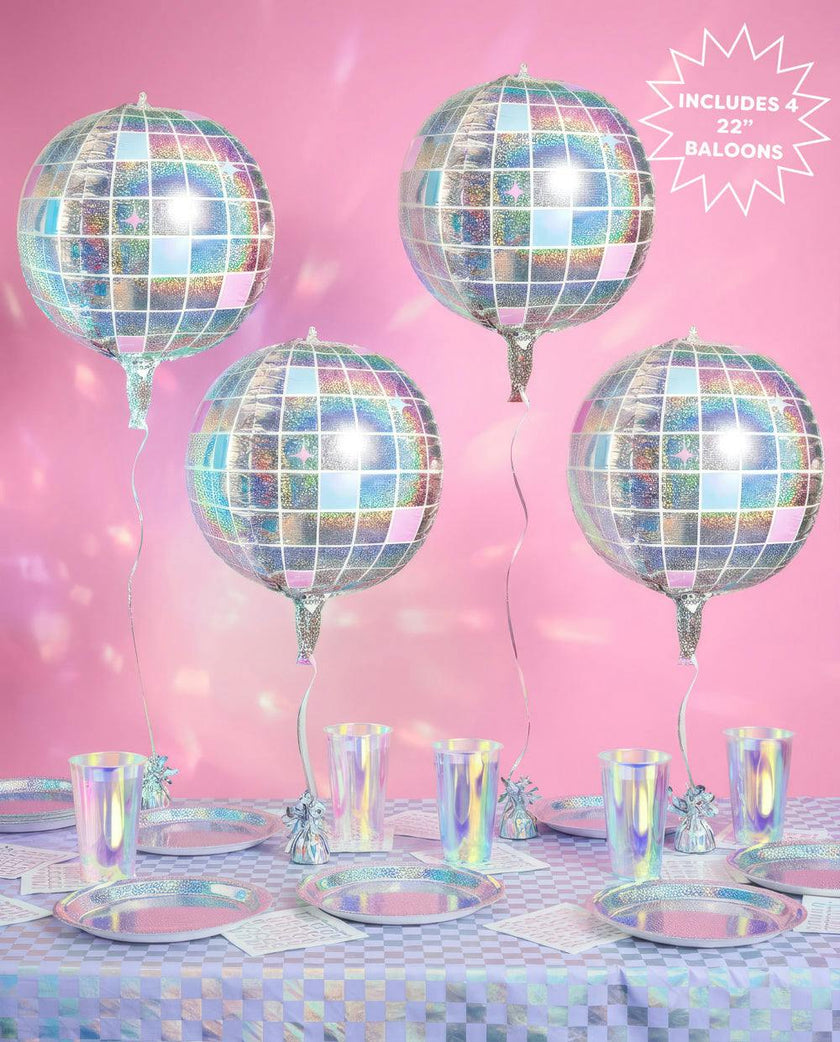 Shimmer Disco Balloon - 4 disco ball balloons