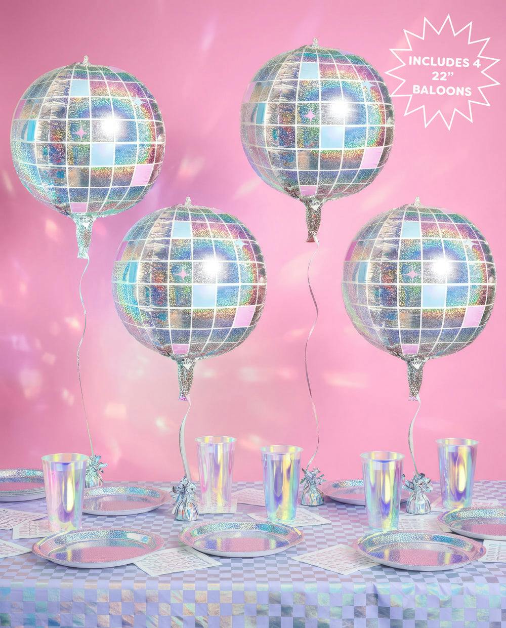 Shimmer Disco Balloon - 4 disco ball balloons