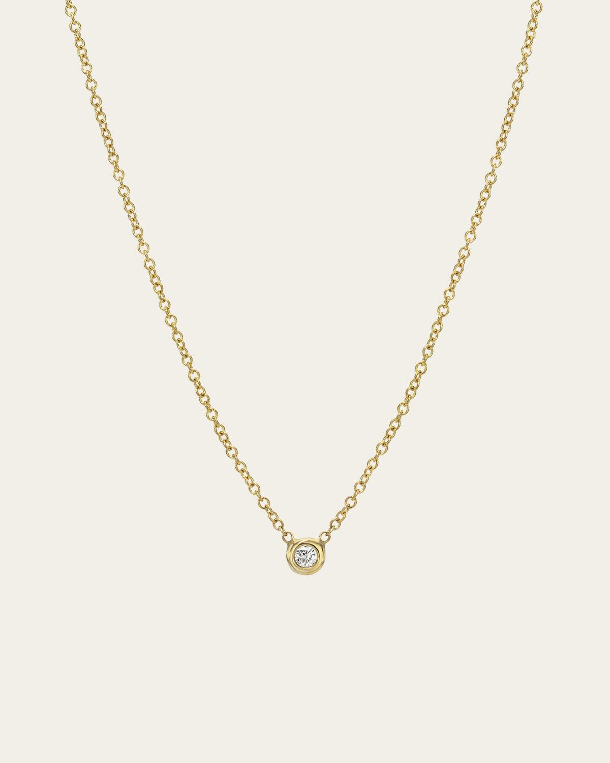 Mini Bezel Diamond Necklace