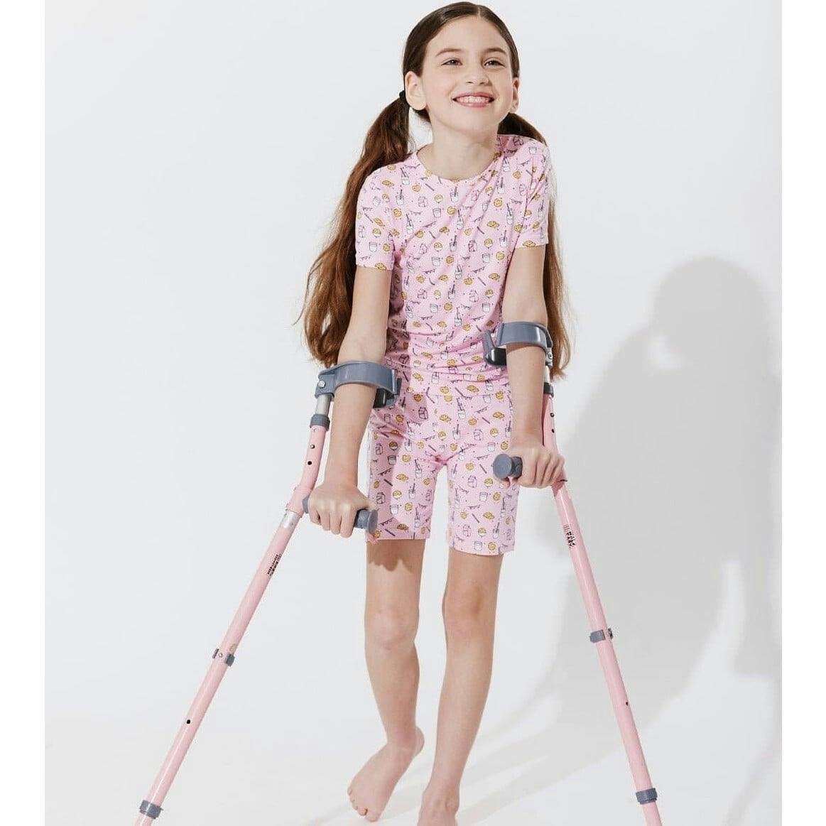 Milk & Cookies Pink Bamboo Kids Pajama Short Set