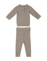Diamond Pointelle Long Sleeve Top & Pant 2-Piece Set