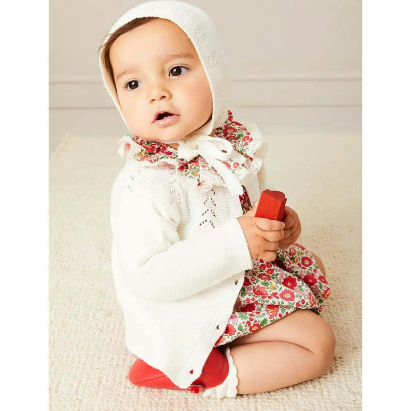 Openwork Cotton Cardigan in Cream (6mths-10yrs)