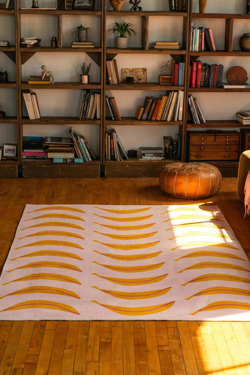 Banana Parade Funky Rug by Becca Franks