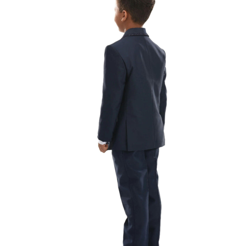 Navy Glitter Trim Suit