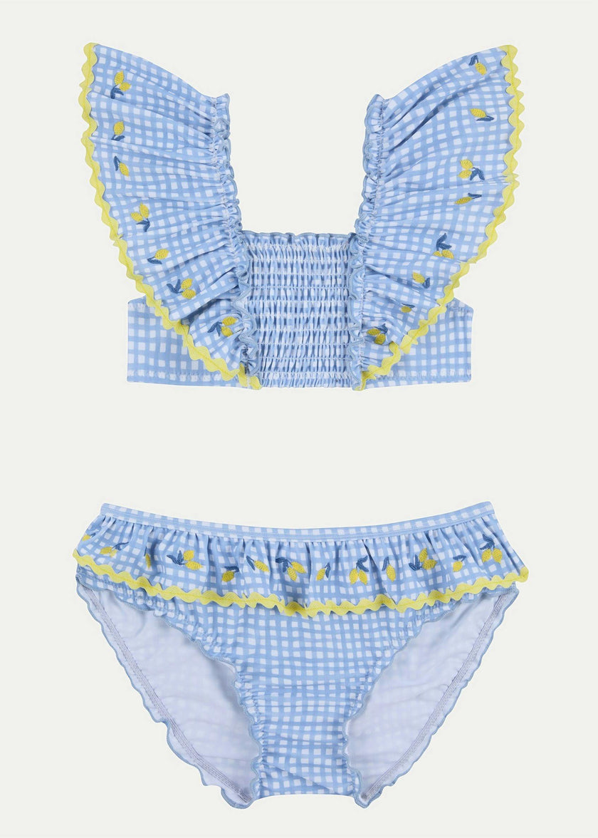 SCW x J&Josh Blue Gingham Lemon Bikini