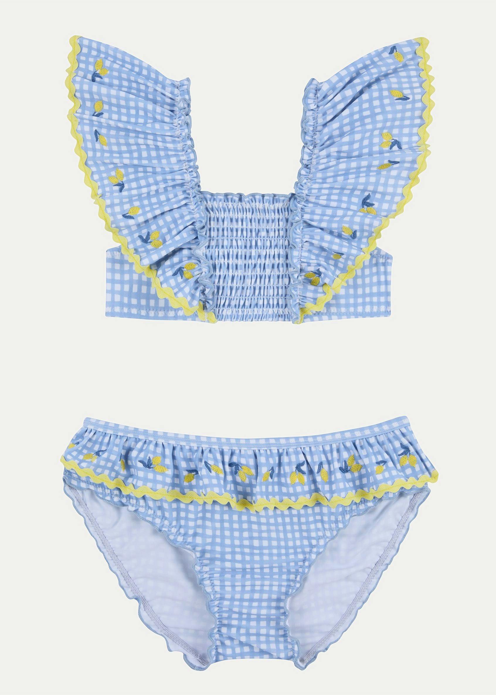 SCW x J&Josh Blue Gingham Lemon Bikini