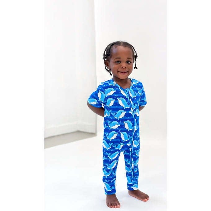 Sea Austin Short Sleeve Bamboo Footless Zip Romper