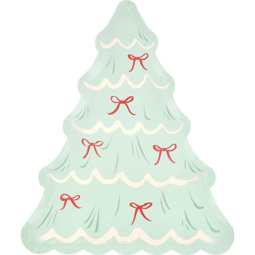 Christmas Tree With Bows Plates