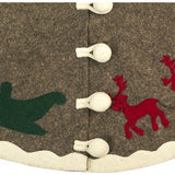 Hand Felted Wool & Sleigh Tree Skirt - Christmas Eve Scene