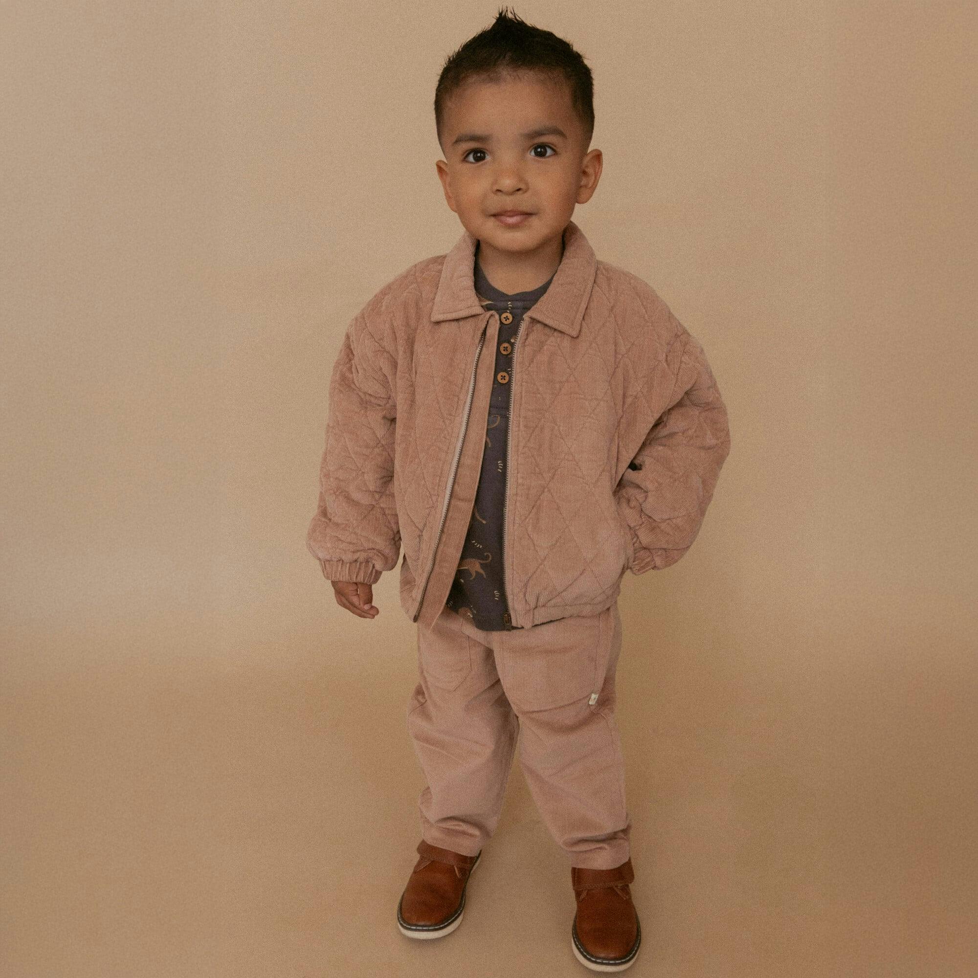 Organic Quilted Bomber Corduroy Jacket