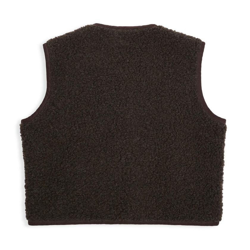 adult merino wool vest - chocolate brown