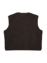 adult merino wool vest - chocolate brown