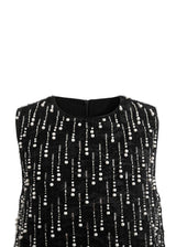 Black & White Feathered Glam Dress