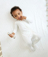 Crib Sheet, Seafoam Hearts