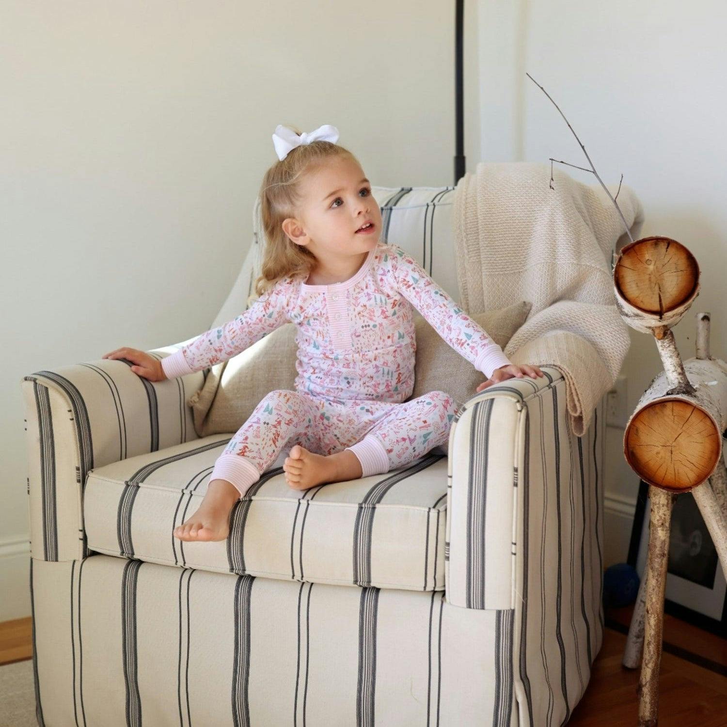 Ski Two Piece Kids Henley Pajamas