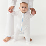 baby white pointelle footie