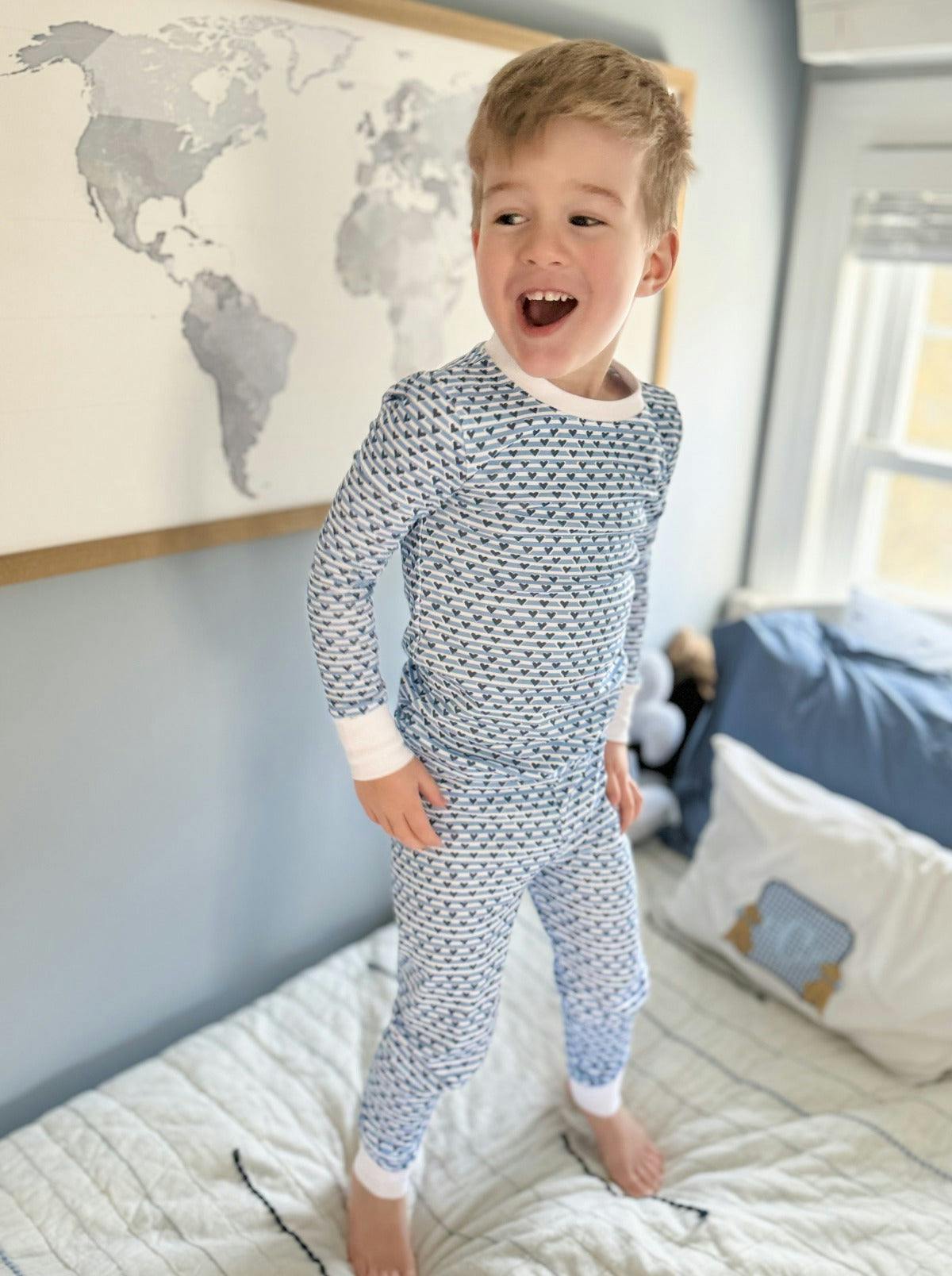Sailor Hearts Two Piece Kids Pajamas