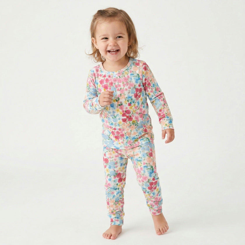 Petal Parade Long Sleeve & Pants Kids Pajamas