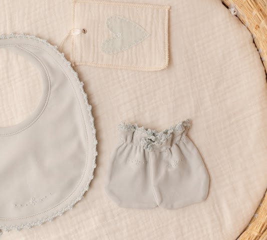 Bib/Mittens/Burp Cloth Set