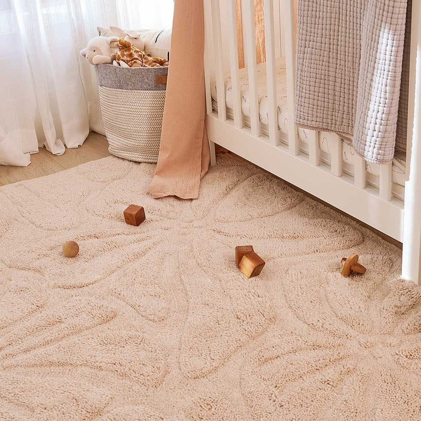 Floral Field Washable Wool Area Rug