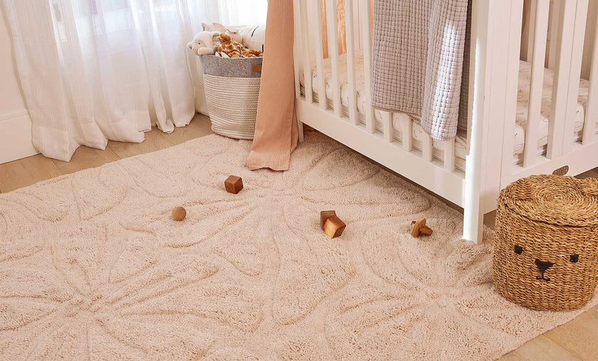 Floral Field Washable Wool Area Rug