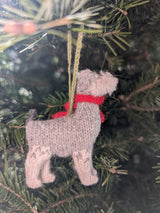 Schnauzer Dog Hand Knit Christmas Ornament Arcadia Home