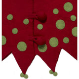 Handmade Felt Christmas Tree Skirt - Jester in Red and Green - 60"