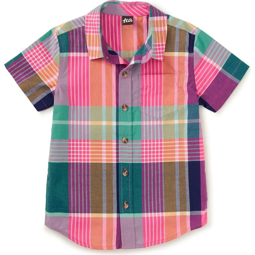 Plaid Button Up Woven Shirt, Multi