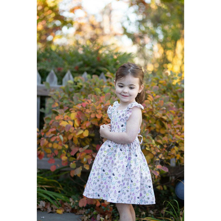 Ruffle Sleeve Dress in 90s Toys
