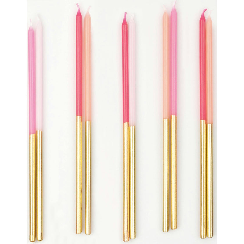 Gold Dipped Pink Mix Candles