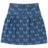 Bow Printed Denim Skirt