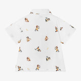 White Inspector Print Shirt