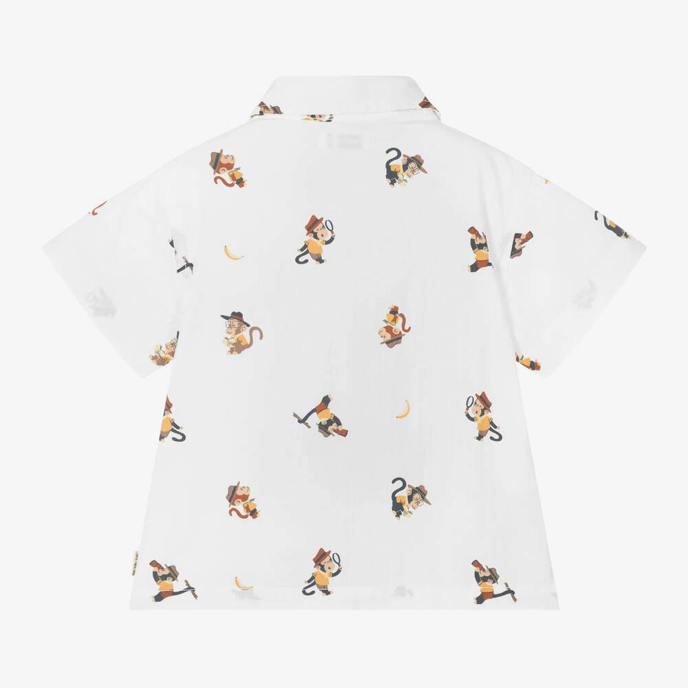 White Inspector Print Shirt