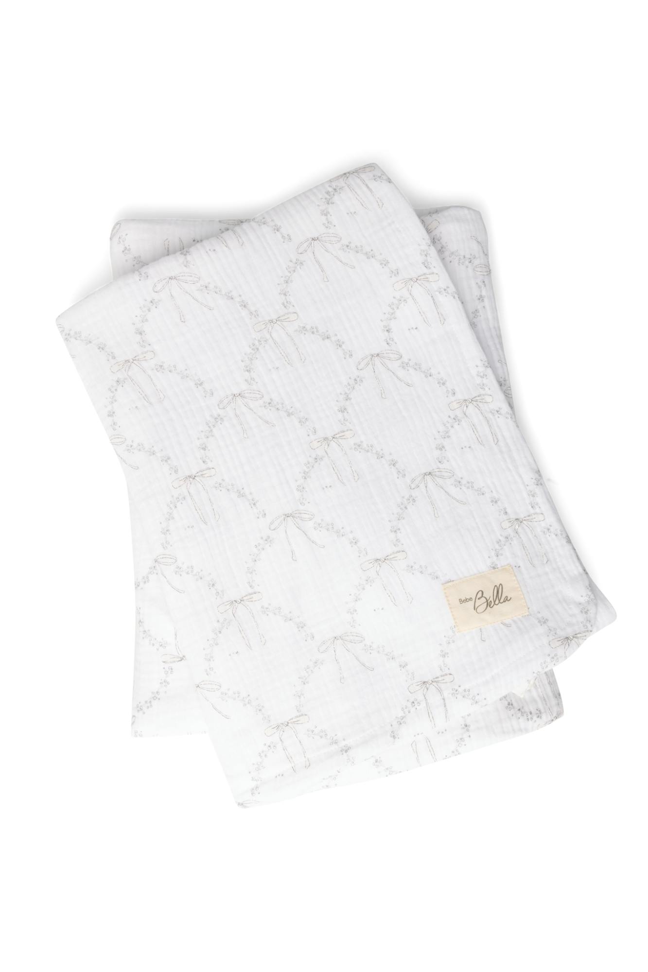 Bow Print Cotton Swaddle
