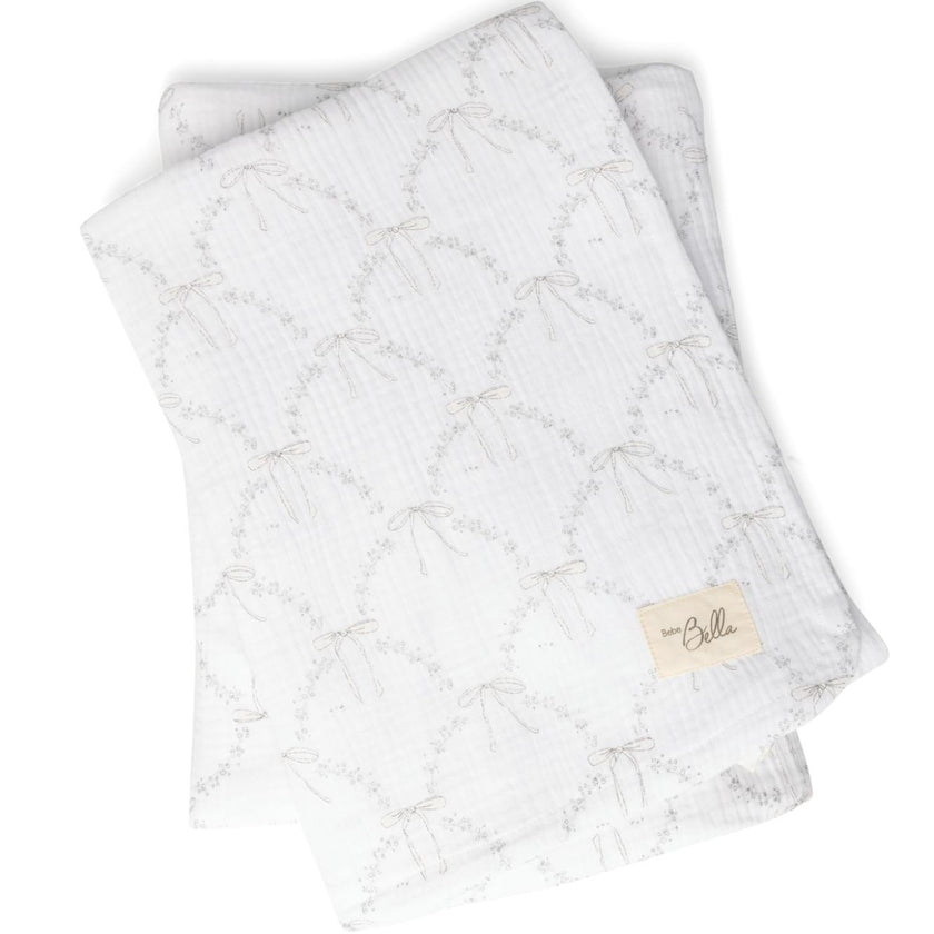 Bow Print Swaddle Primrose