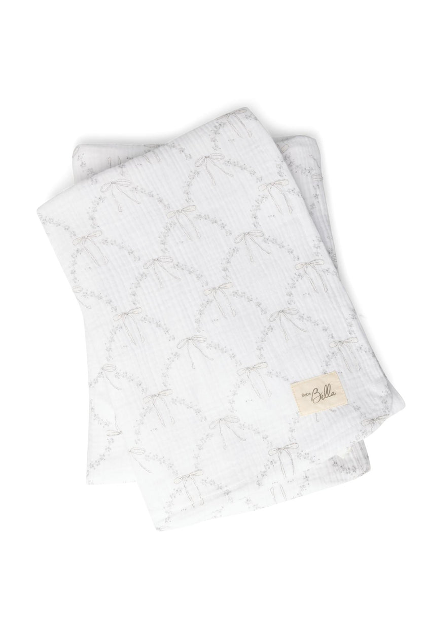 Bow Print Cotton Swaddle