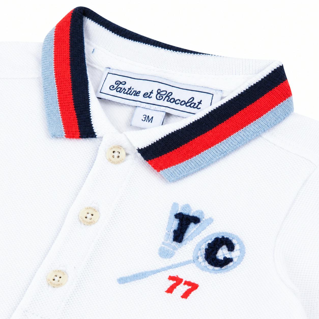 TARTINE ET CHOCOLAT Badminton Baby Polo - Blanc
