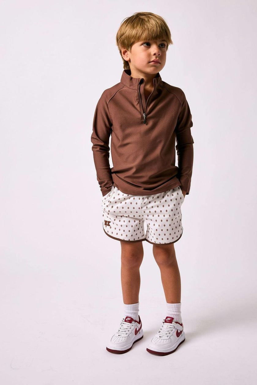 football retro super short with brown piping