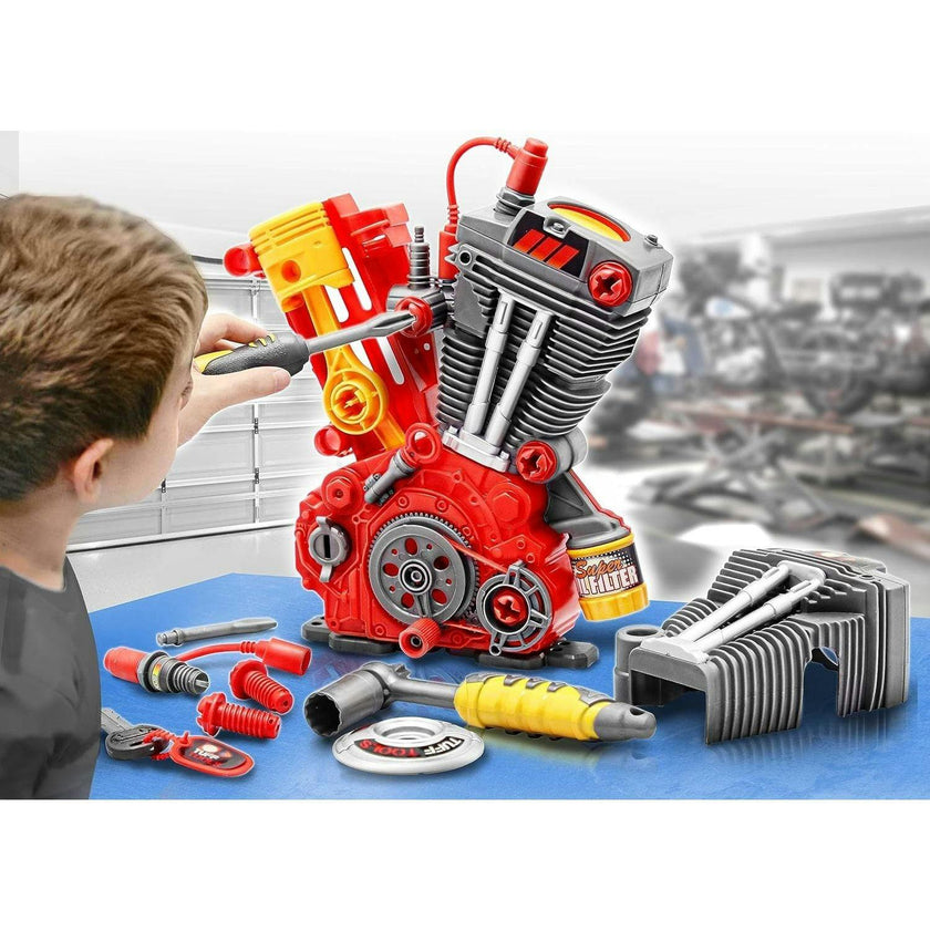 Tuff Tools: Engine Overhaul Pretend Play Toy - 25 Piece Playset w/ Lights & Sounds