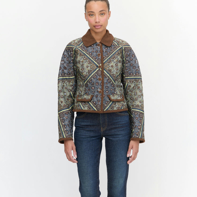 The Dax Jacket - Olive Equestrian Scarf
