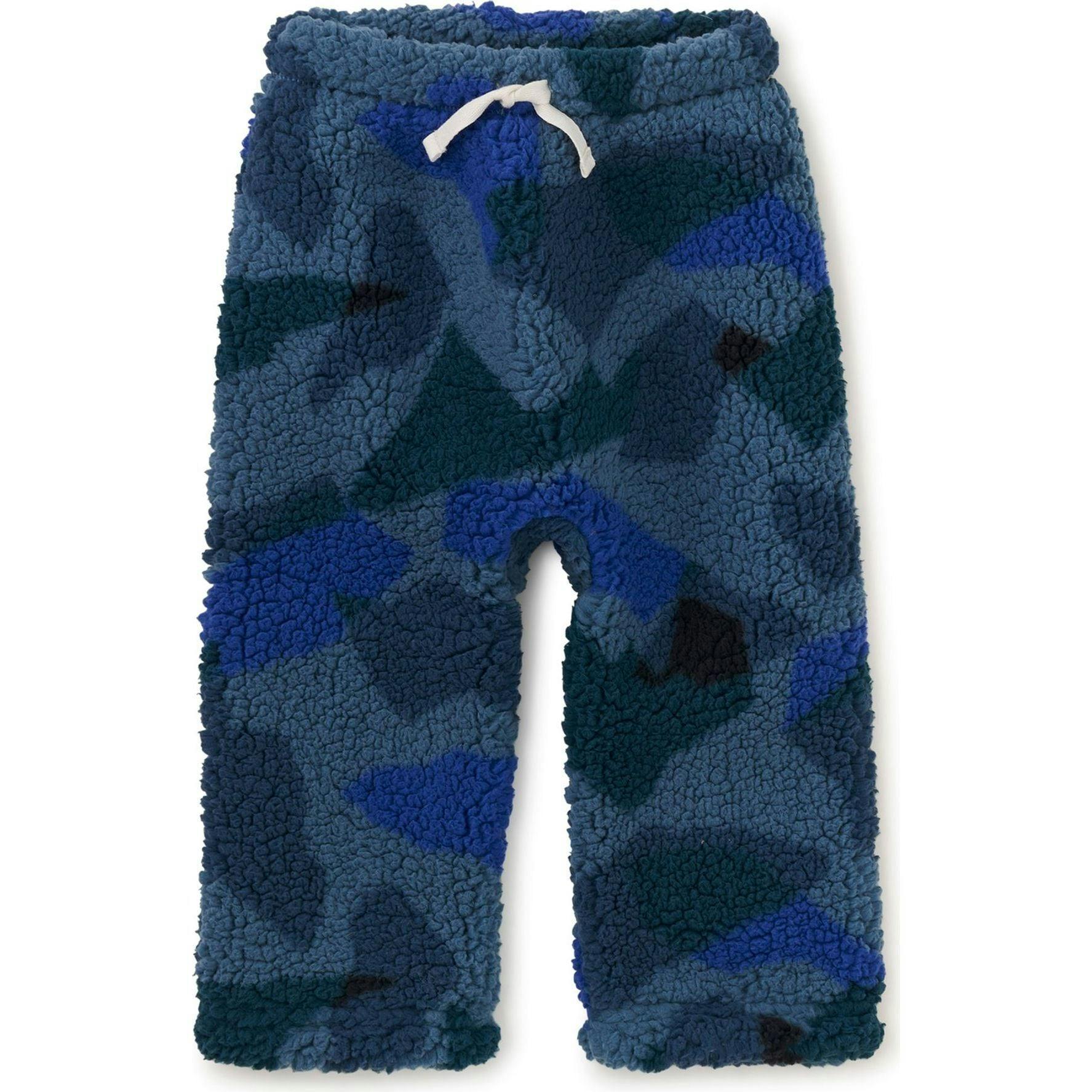Teddy Fleece Baby Pants, Blue