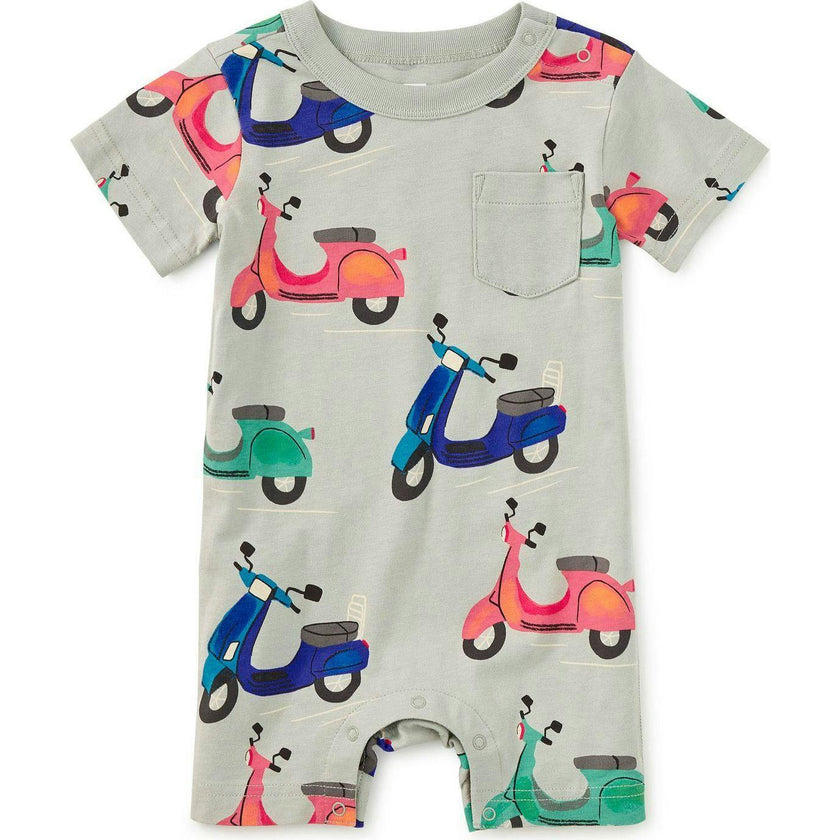Pocket Shortie Baby Romper, Multi