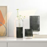 Zinc Fluted Glass Vase