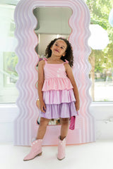 Pastel Ombre Shimmer Bow Dress