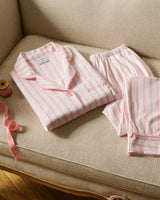 Women's Pima Pajama Set in Pink Stripe