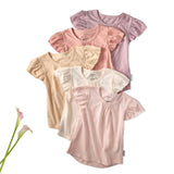 ROSE 5-Pack Ruffle Shoulder Short Sleeve T-shirts