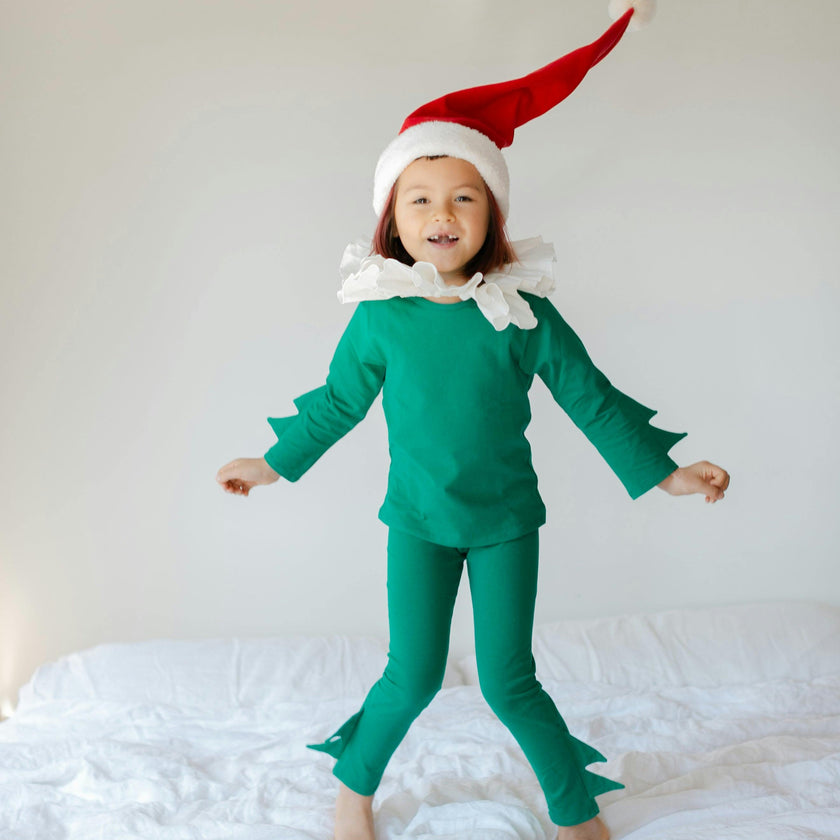 Green Holiday Elf Pajama Costume