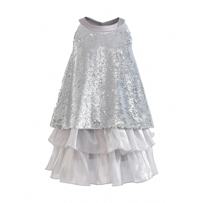 Purple Sylvara Sequin Ruffle Skirt Set