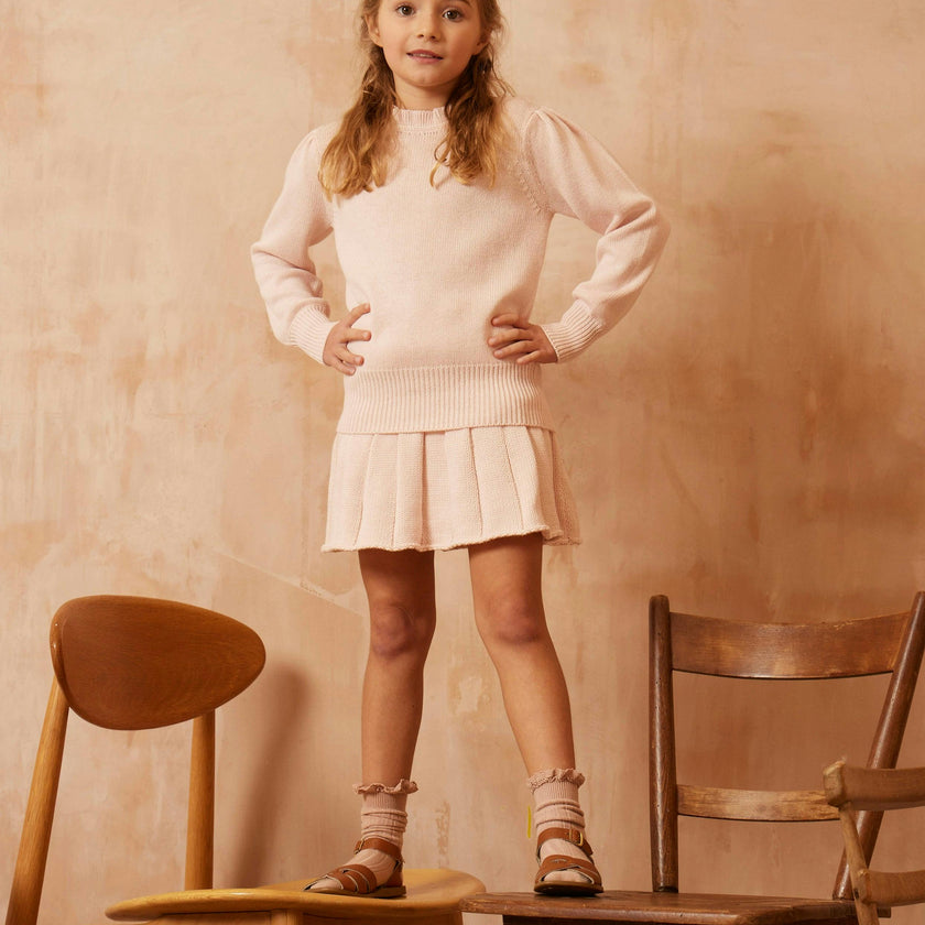 Ruffled Collared Jumper | Blush