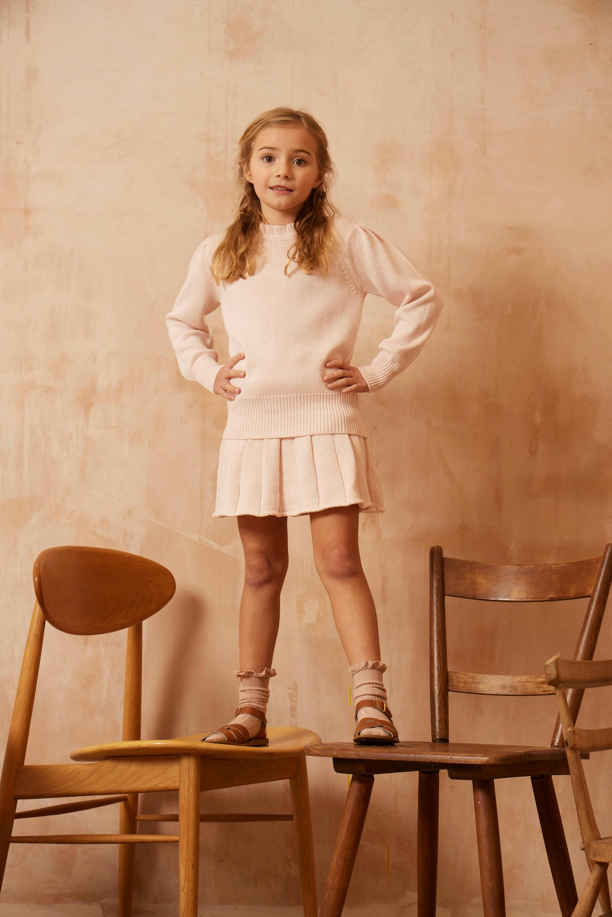 Ruffled Collared Jumper | Blush